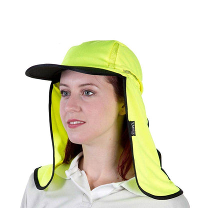 Kala Micromesh Sun Hat With Neck Flap Hi-Vis Yellow 442507 KLMYW-LS