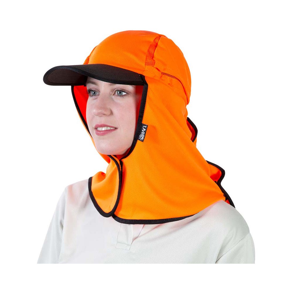 Hat Kalahari Wrap Around Neck Flap Micromesh Hi Vis Orange Uveto 60010786 KHMOR-LS
