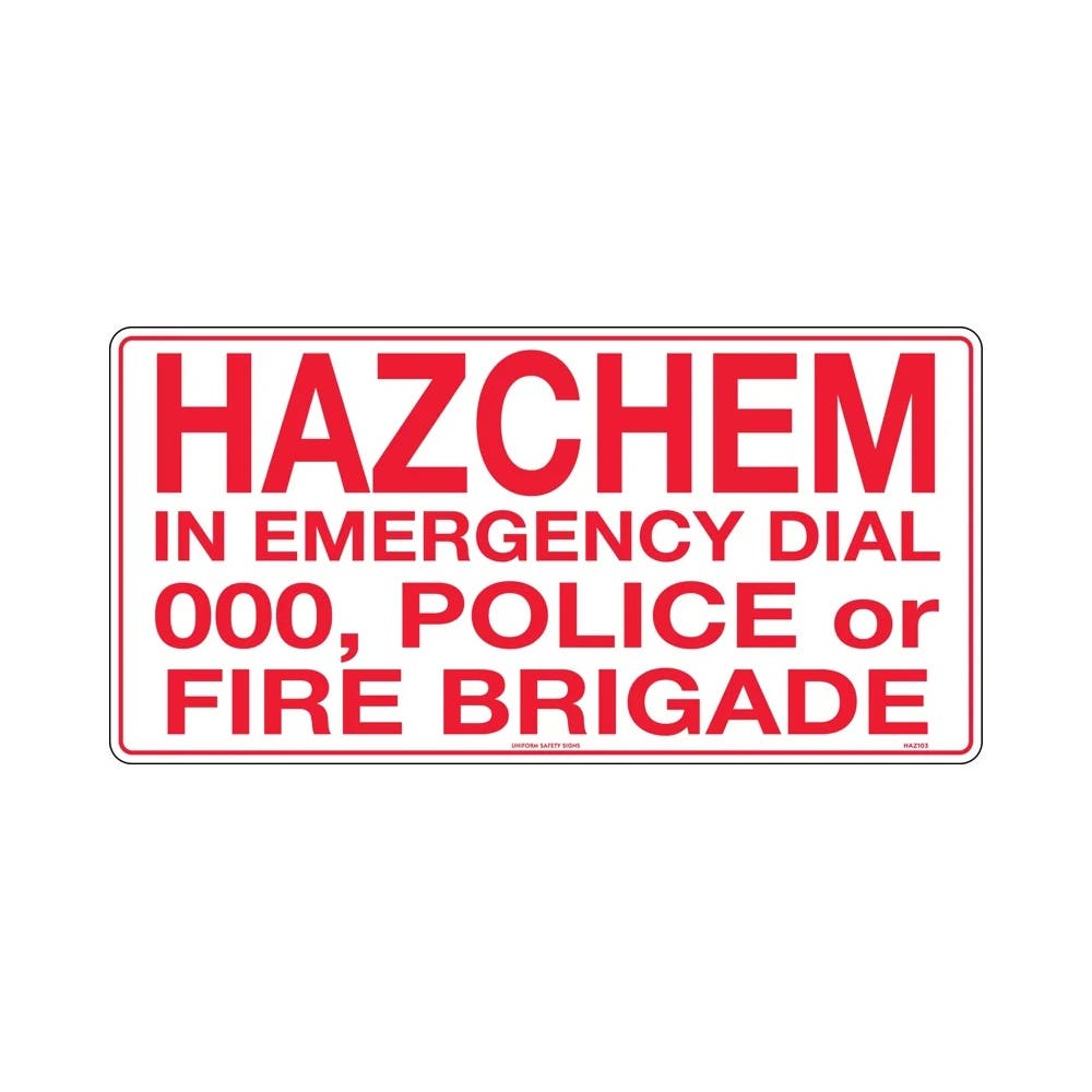 Sign Hazchem 600 x 300mm Metal 307857_307857_HAZ103M