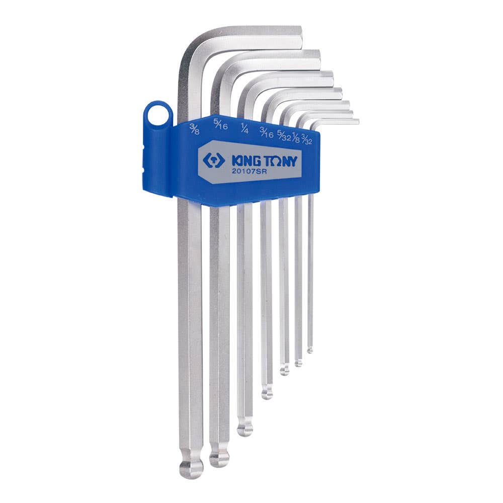 Hex Key Set Ball End Extra Long Imperial 3/32'' - 3/8'' 7 Piece 91950050 20107SR