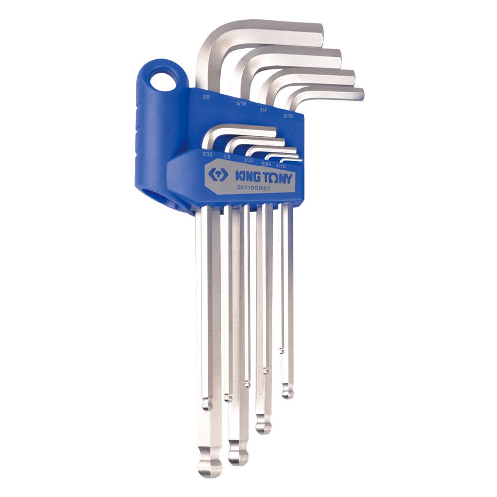 Hex Key Set Ball End Extra Long Imperial 1/16'' - 3/8'' 9 Piece 91958001 20129SR