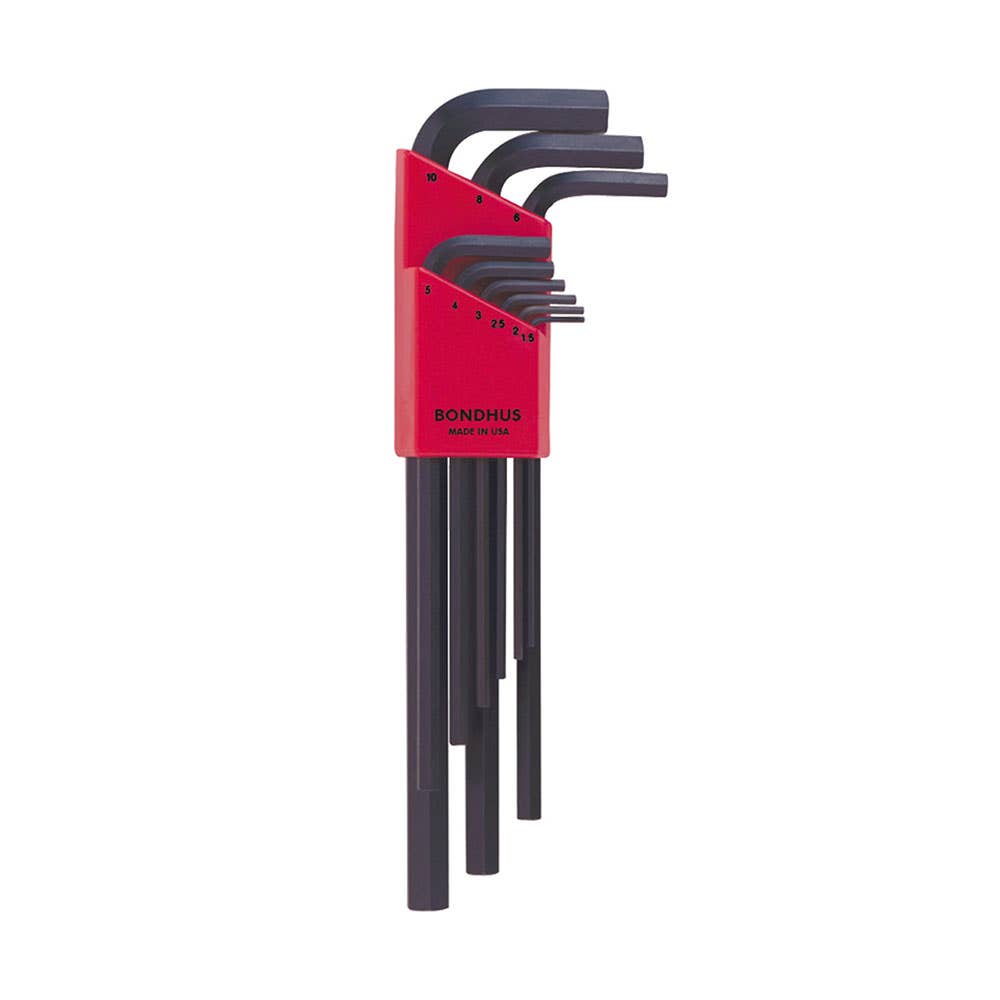 9 Piece Long L-Wrench Hex Key Set Metric 1.5 - 10mm 91950031 BD12199
