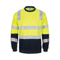 HiVis YELLOW Navy Crew-Neck Fleecy Sweat Shirt 2XL_587503_3723-YN-2XL