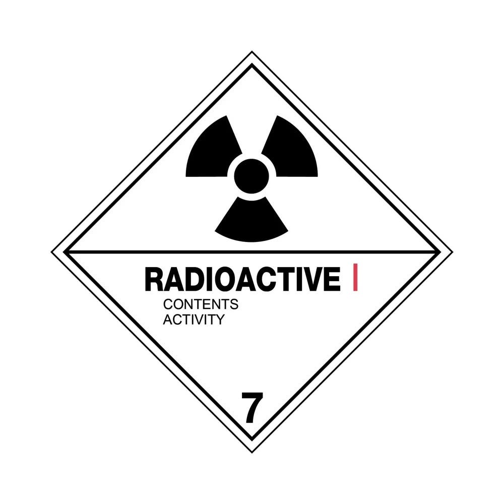 Label Self Adhesive Radioactive I 50 X 50mm Sheet Of 12_40068942_HLM107.1A