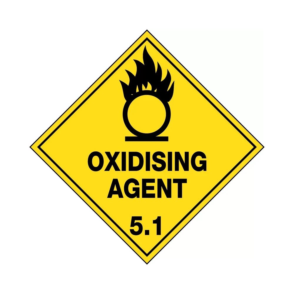 Sign OXIDISING AGENT 5.1 Diamond 270 X 270mm Metal 313847_313847_HLTM105.1M