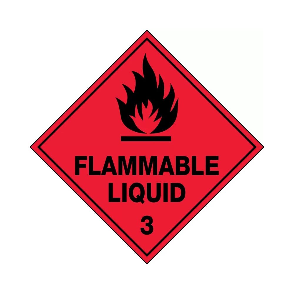 Sticker FLAMMABLE LIQUID 3 Diamond 200 X 200mm Pk 5_400373_HLZ103A