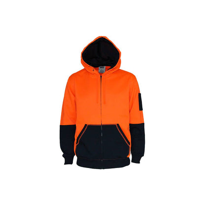 DNC Fleecy Hoodie 300gsm  Hivis 2 Tone Full Zip Orange/navy Large 3722 439633 3722O/N-L