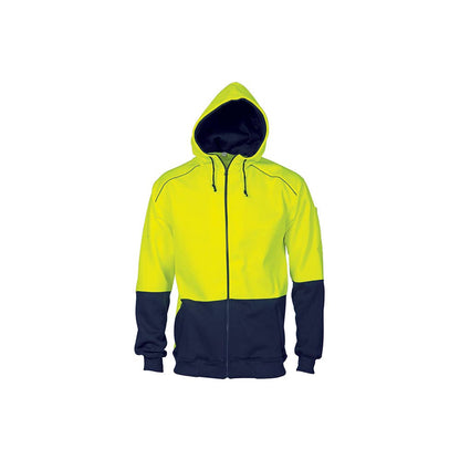 HiVis contrast Piping Fleecy Hoodie-Yel/Navy-4XL 36016239 3728-Y/N-4XL