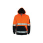 2XL 300gsm Hivis 2 Tone Full Zip Super Fleecy Hoodie With CSR R/tape 402547 3788-O/N-2XL