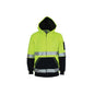 2XL 300gsm Hivis 2 Tone Yellow Full Zip Super Fleecy Hoodie With CSR R/tape 404068 3788-Y/N-2XL