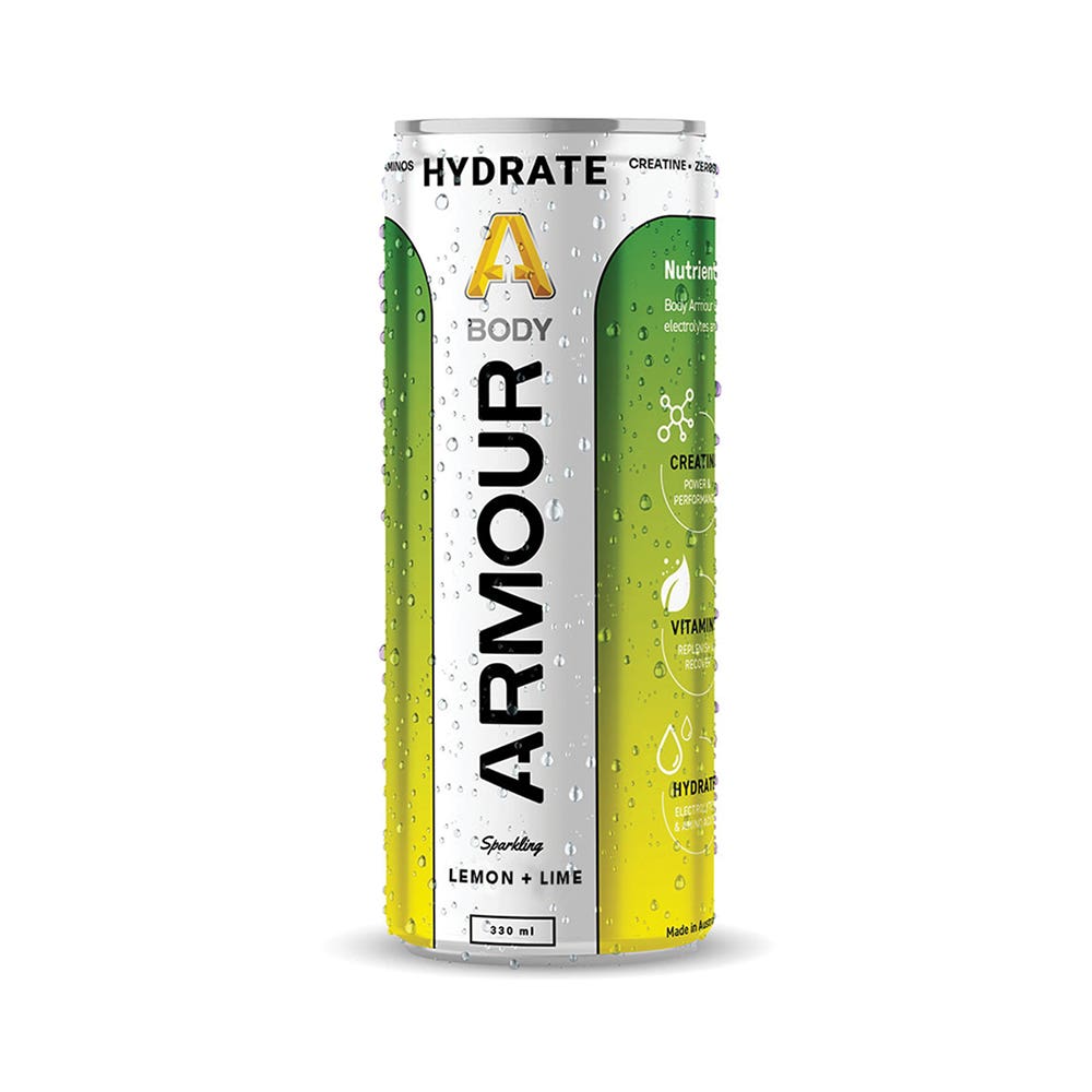 Hydrate+ Zero Sugar Cans - Lemon + Lime 330ml Body Armour – ATOM