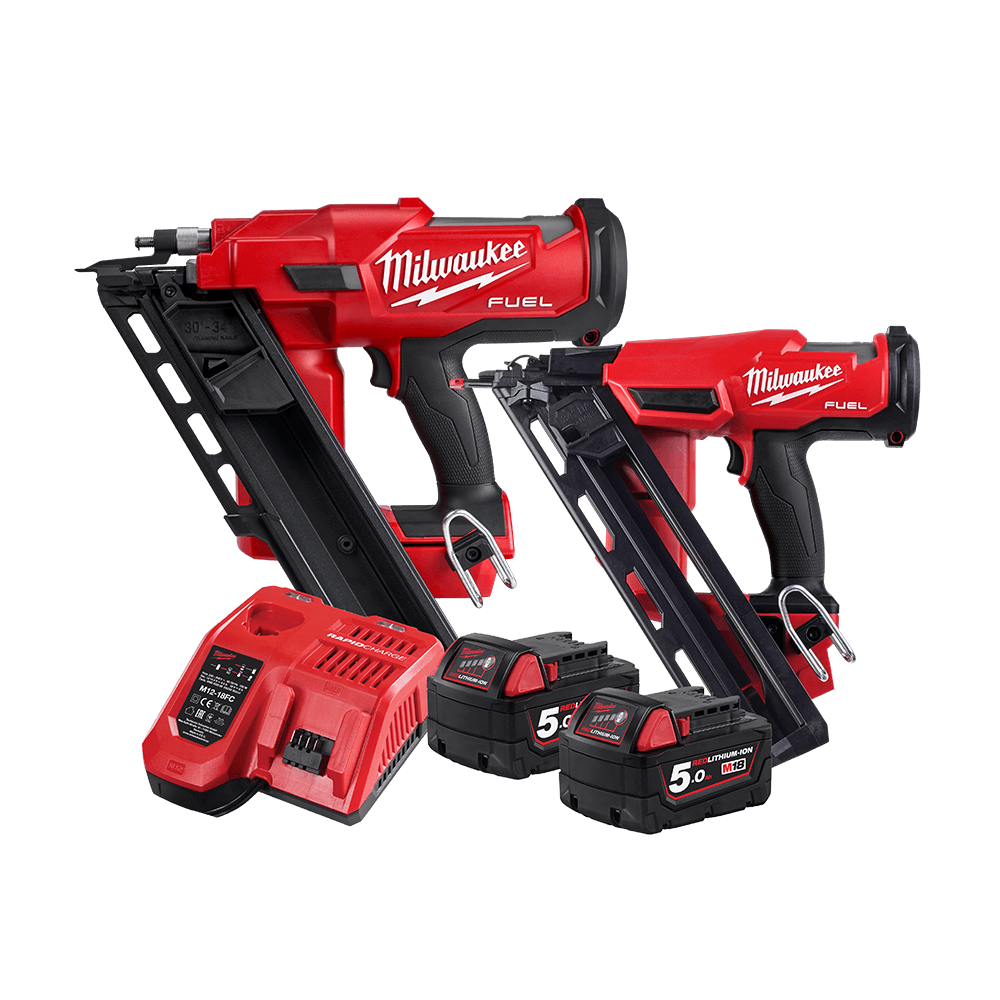 M18 Fuel Framing Finish Nailer Tool Kit Milwaukee 543185 M18FPP2FN-502B
