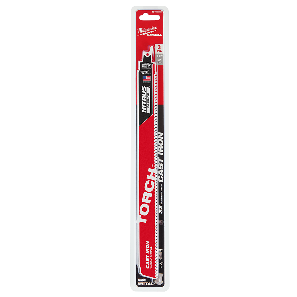 SAWZALL The TORCH With NITRUS CARBIDE Teeth Saw Blade 300mm 12'' 8TPI 3 Pack_40068555_48005363
