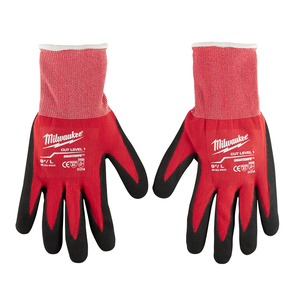 CUT 1(A) NITRILE DIPPED GLOVES - L - Milwaukee 525104 48228903