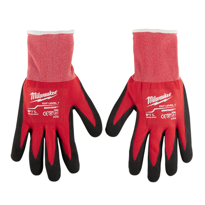 CUT 1(A) NITRILE DIPPED GLOVES - L - Milwaukee 525104 48228903