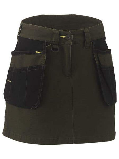 Skort Womens Flex & Move Stretch Cotton Bisley 16 Olive BLS1024 BOLV16 40021343 BLS1024 BOLV16