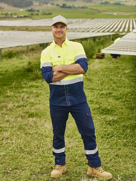 BPC6150T Stretch Vented Taped Cargo Pants 200gsm Navy/Yellow 92R 40039090 BPC6150T NVYLR92