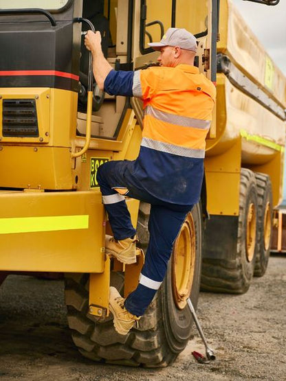 Pant Cargo 200gm Poly/Cott Stretch Vent Taped 97R Navy/Orange BPC6150T_40039072_BPC6150T_NVORR97