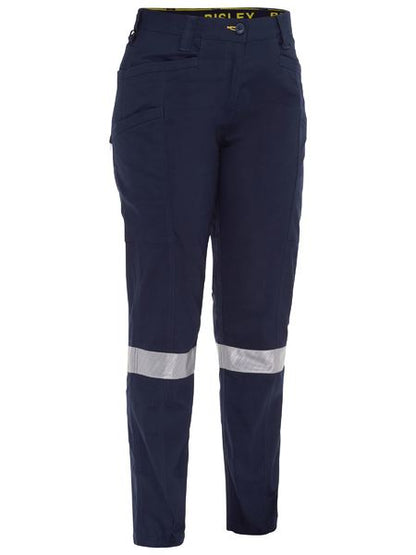 Pant Womens Cargo 200gm Poly/Cott Stretch Vented Taped 24 Navy/Yellow BPCL6_40039139_BPCL6150T_NVYL24