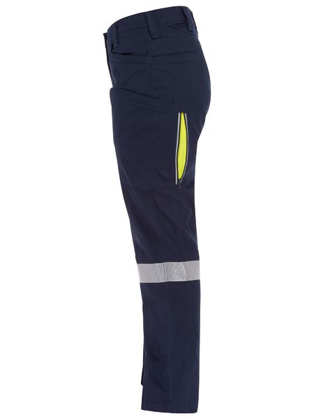 Pant Womens Cargo 200gm Poly/Cott Stretch Vented Taped 6 Navy/Yellow BPCL61_40039140_BPCL6150T_NVYL6