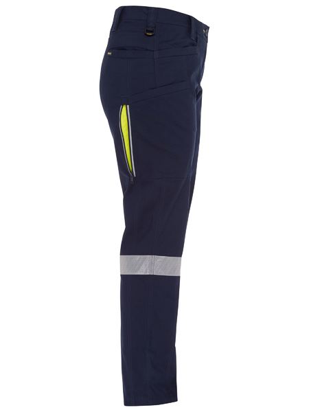 Pant Womens Cargo 200gm Poly/Cott Stretch Vented Taped 6 Navy/Yellow BPCL61_40039140_BPCL6150T_NVYL6