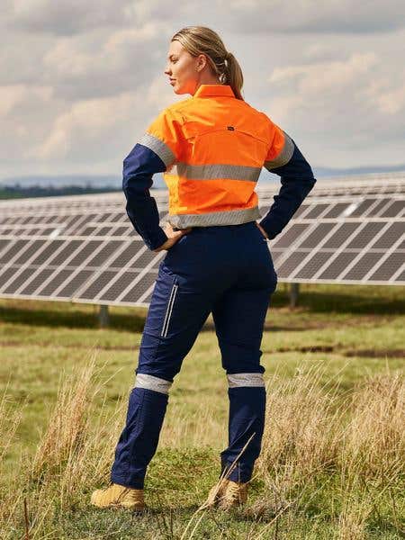 BPCL6150T X Airflow Women's Stretch Ripstop Taped Cargo Pants 215gsm Navy/Orange 14_40039124_BPCL6150T_NVOR14