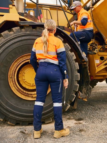 Pant Womens Cargo 200gm Poly/Cott Stretch Vented Taped 24 Navy/Orange BPCL6_40039129_BPCL6150T_NVOR24