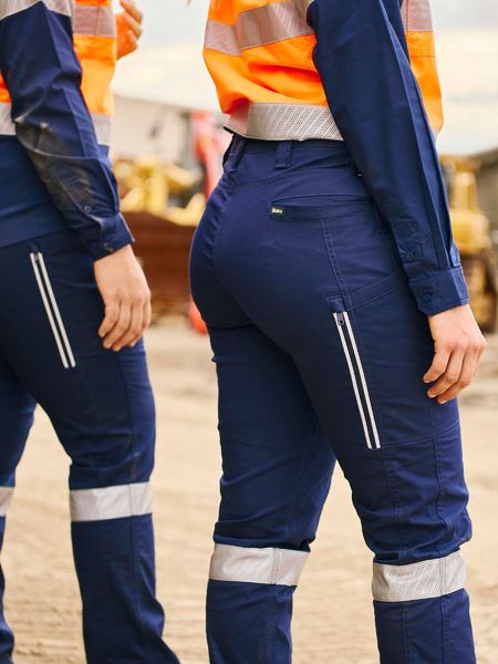 Pant Womens Cargo 200gm Poly/Cott Stretch Vented Taped 24 Navy/Orange BPCL6_40039129_BPCL6150T_NVOR24