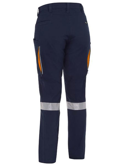 Pant Womens Cargo 200gm Poly/Cott Stretch Vented Taped 24 Navy/Orange BPCL6_40039129_BPCL6150T_NVOR24