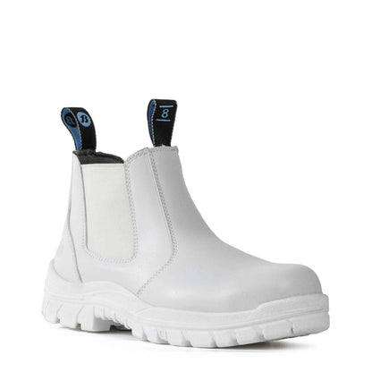 Boots Steel Toe Elastic Side White Hercules 9 Bata 453394 805-11514-9