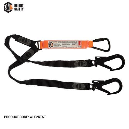 Elite Double Leg Elasticated Lanyard With Hardware KT & ST X2 497842 WLE2KTST