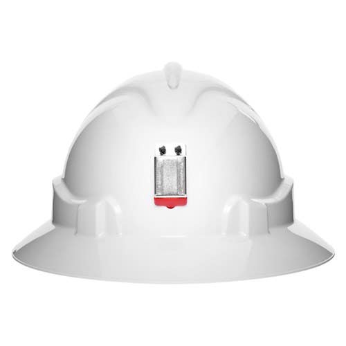 Hard Hat V6 Vented White Full Brim Plus Lamp Bracket Ratchet Harness 478527 HHV6FBLB-W