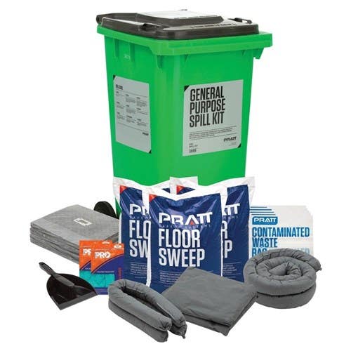 General Purpose Economy Spill Kit 240L Bin Grey Lid 40041132 ESKGP240
