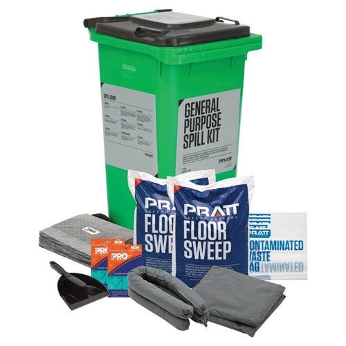 General Purpose Economy Spill Kit 120L Bin Grey Lid 40041133 ESKGP120