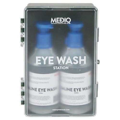 Mediq Eyewash Station Enclosed C/W Two Bottles Saline 457515 EWSEP