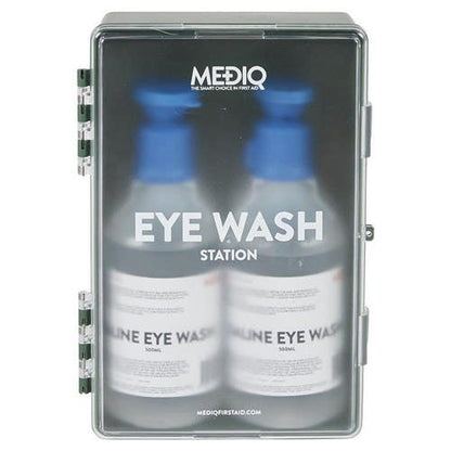 Mediq Eyewash Station Enclosed C/W Two Bottles Saline 457515 EWSEP