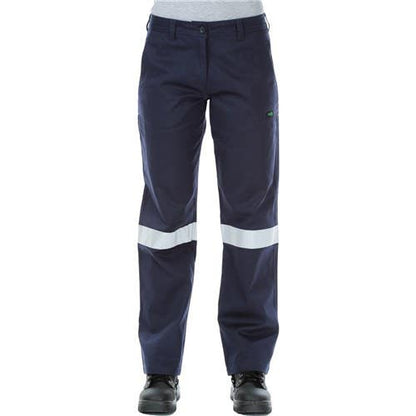 Pants Cargo Womens Cotton Drill 240gsm Taped Navy 12 1007T Workit 237547 1007TN12