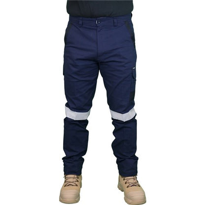 Pants Stretch Canvas Cargo 250gsm Taped Navy 107R Workit 453723 1026TN107R