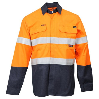 FLAREX RIPSTOP PPE2 FR Inherent 197gsm Taped Shirt Orange/Navy 2834 - S 545567 2834ONS