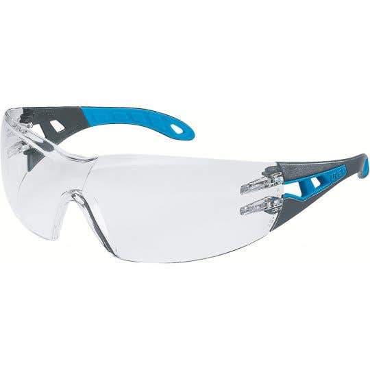 Glasses Safety Clear Lens Black/Blue Frame ETC Pheos Uvex 540859 9192-416