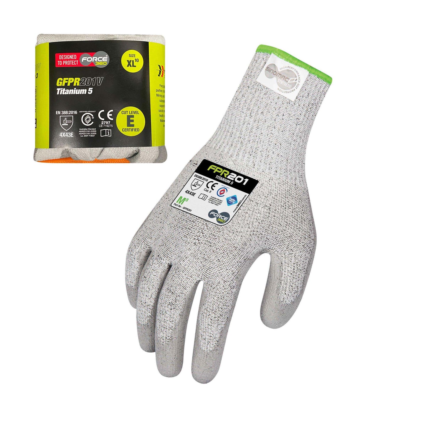 Gloves PU Titanium Cut 5 Level E S Vend Pack 36022057 GFPR201V-S