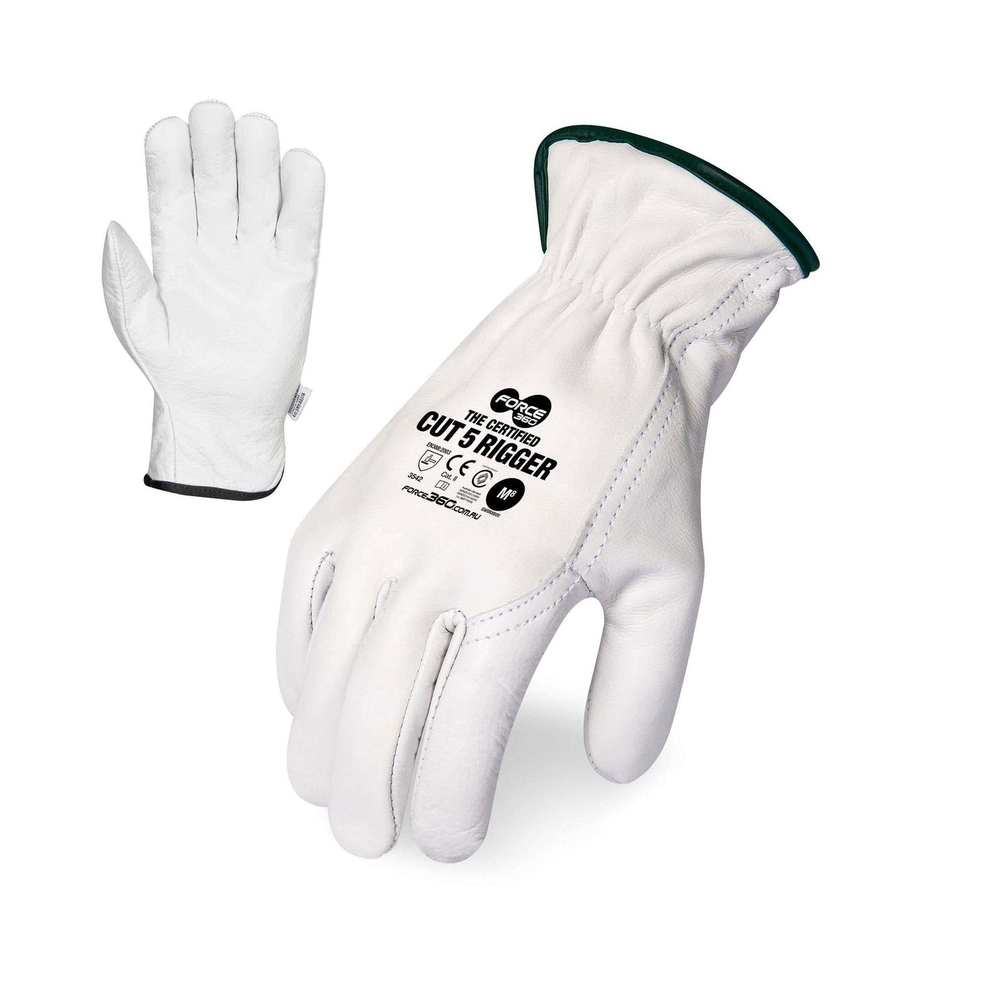 Gloves Certified cut 5/D Leather Rigger 2XL Force360_40022502_GWORX605.2XL
