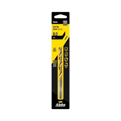 8mm Jobber Drill Bit Carded - Gold Series 37100120 C9LM080