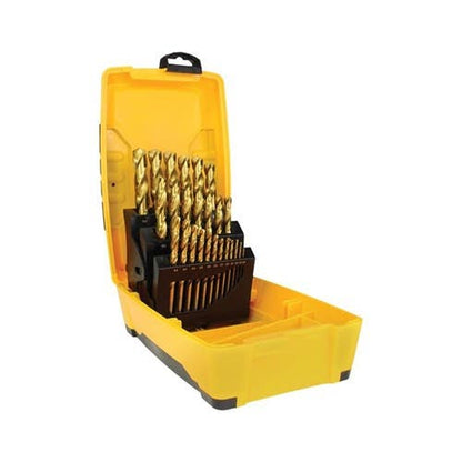 Bit Drill Set HSS Titanium 25 Piece 1-13mm Gold Series Alpha 32010002 Sm25PB