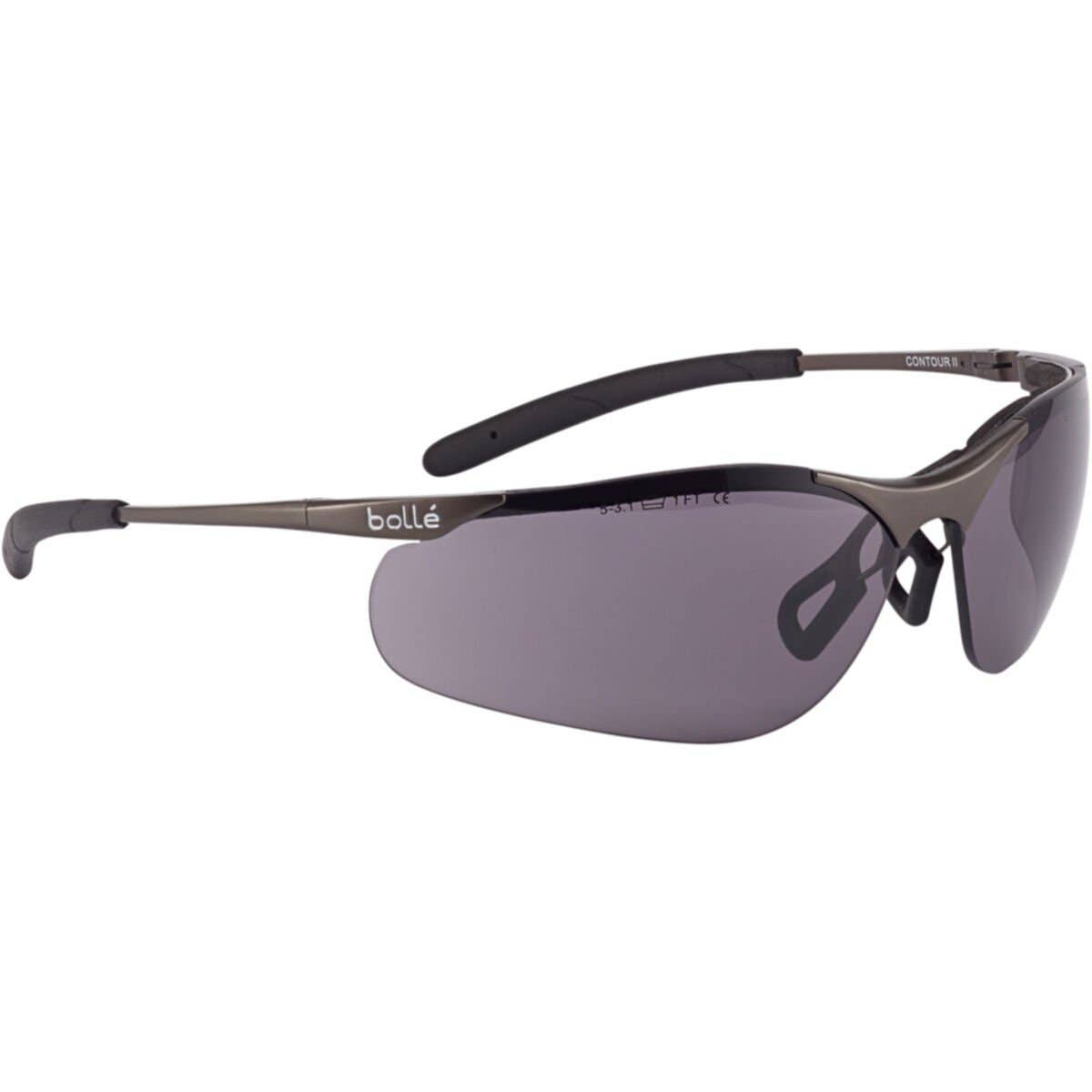 Safety Glasses Smoke AS/AF Lens Contour Metal Frame with Pouch 424134 CONTMPSF