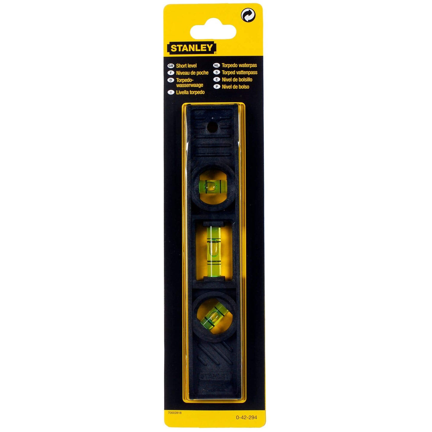 Level Spirit 200mm Plastic Torpedo 92100123 0-42-294