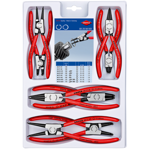Set Plier Circlip 8 Piece Knipex 002004V01 40026706 002004V01