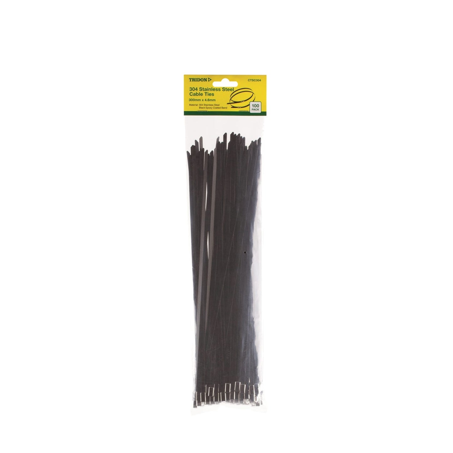 TRIDON BLACK COATED CABLE TIE SS 300X5MM (100 PK) 37100157 CTSC304