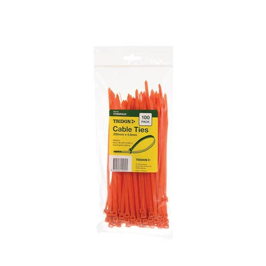 CABLE CABLE TIE 200x4.8MM ORANGE PK/100 CT205RACD  CT205RACD 40029525 CT205RACD
