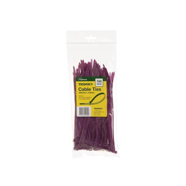 CABLE CABLE TIE 200MM PURPLE PKT 100  CT205PUCD 40029524 CT205PUCD